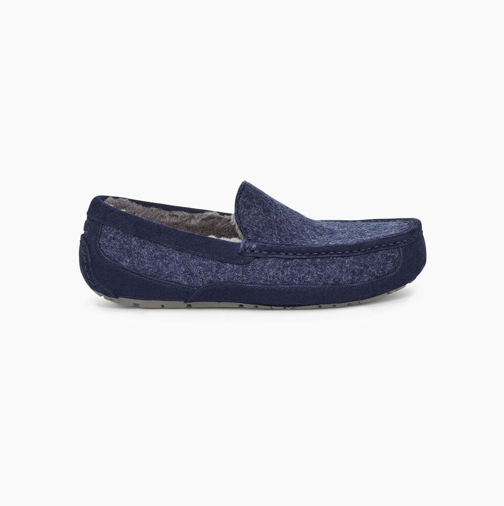 UGG Ascot Wool Dark Blue Slippers for Men (AVZP65920)